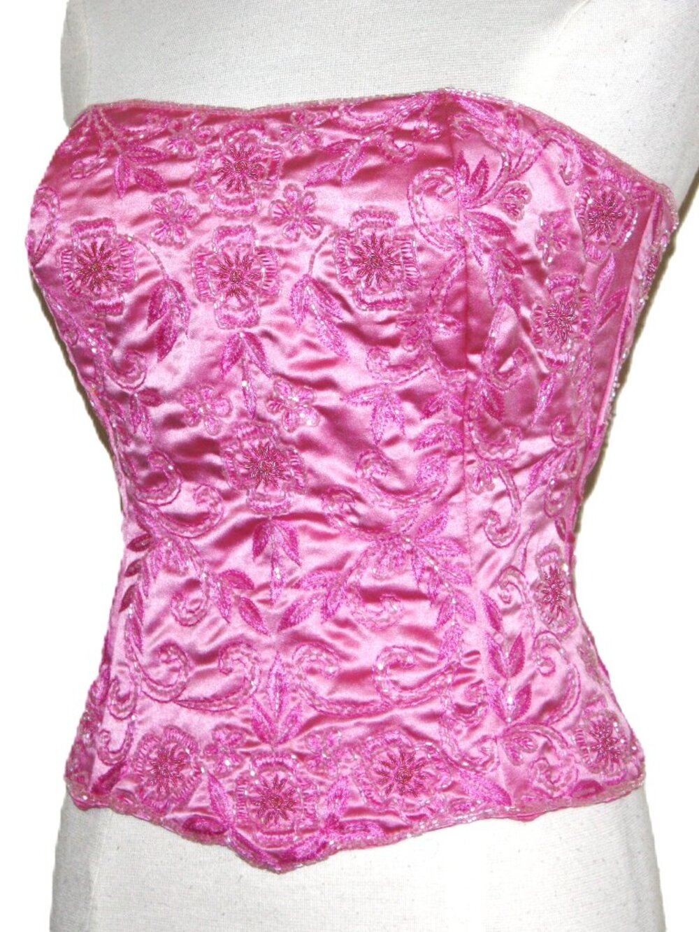 JASDEE Vintage Bustier Corset Hand Work Bead & Embroidery On Satin Style F3120